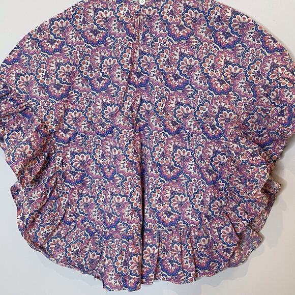 Mini Boden Printed Poncho Kaftan Swim Coverup Lupin Peach Paisley Print Trip 3T - Picture 8 of 14